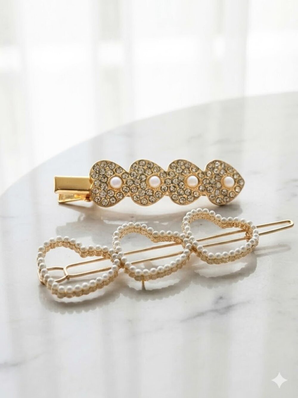 2 Piece Heart Hair Ladies Accessory Set